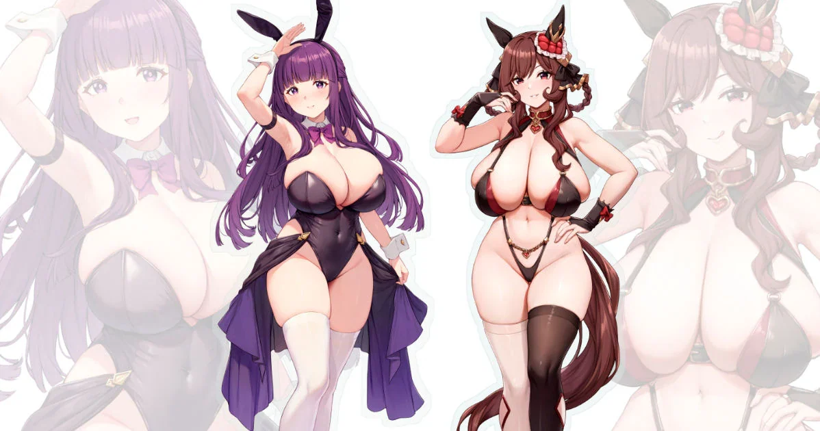 バニーガールフェルンと水着姿ドンナ様のBIGアクリルスタンド (28cm)、本日よりBOOTHでの予約が開始されました!
